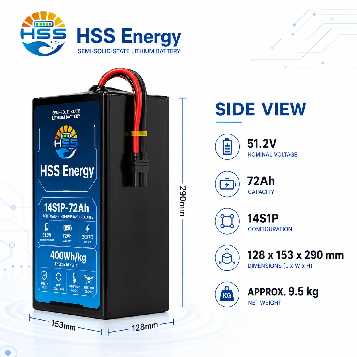 Batterie de drone 14S 72000mAh