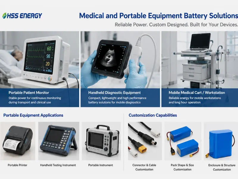 Solutions de batteries pour équipements médicaux et portables